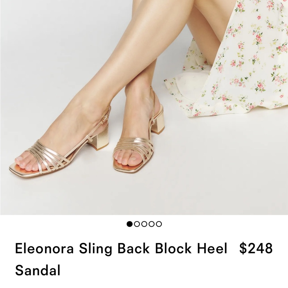 Reformation eleonora sling back heel in silver. Very slightly used